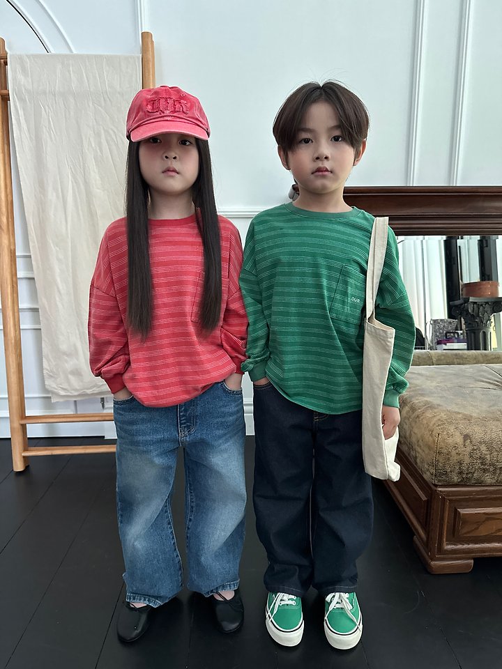 Our - Korean Children Fashion - #fashionkids - Faded Striped Tee - 10