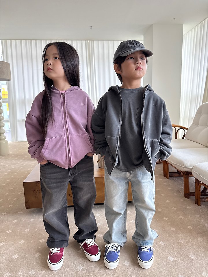 Our - Korean Children Fashion - #fashionkids - Work Pigment Hooded Zip-up - 11