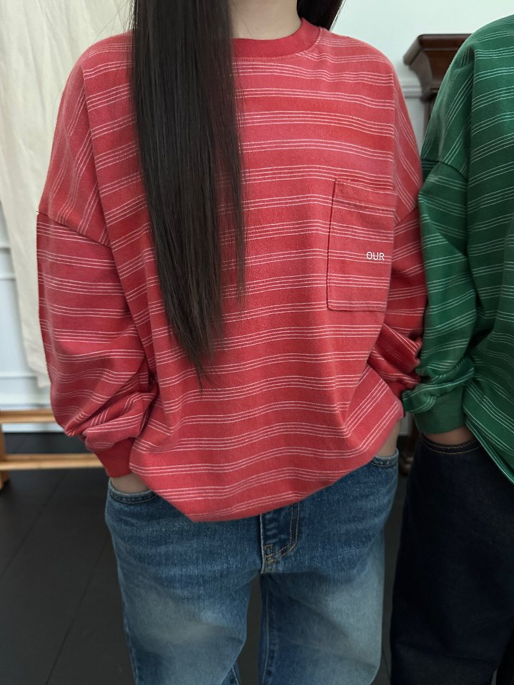 Our - Korean Children Fashion - #kidsshorts - Faded Striped Tee - 11