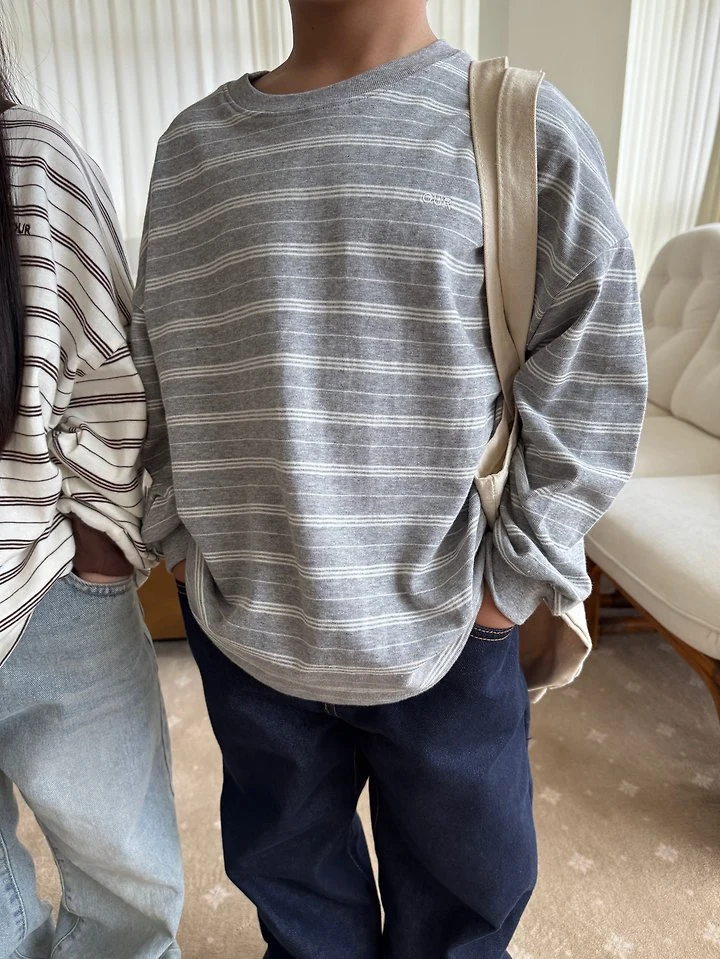 Our - Korean Children Fashion - #kidsshorts - Grove Striped Tee - 9