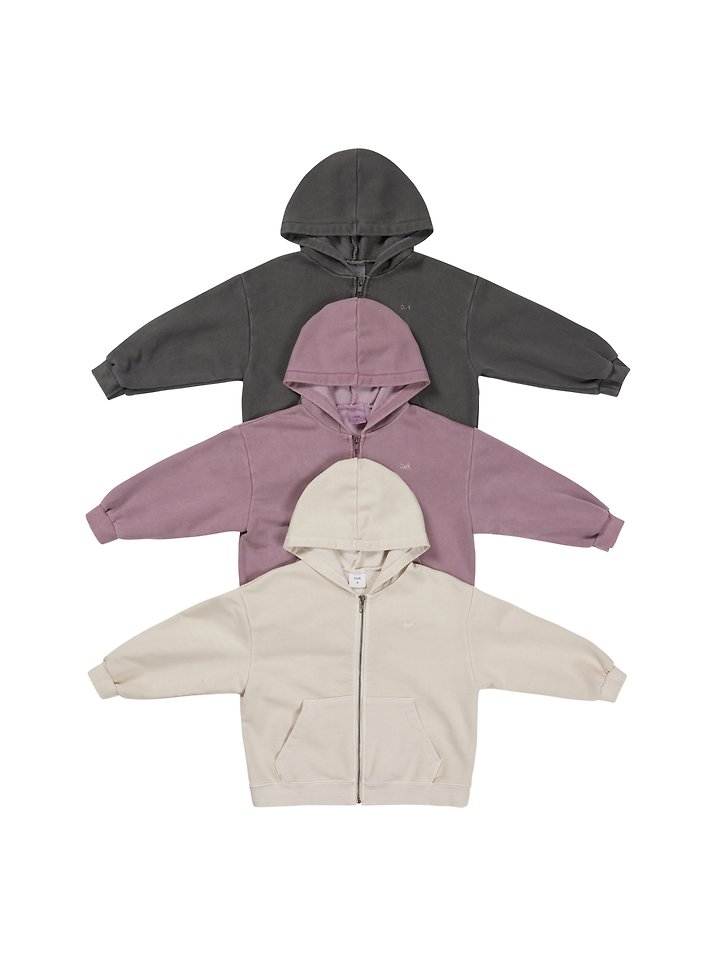 Our - Korean Children Fashion - #magicofchildhood - Work Pigment Hooded Zip-up
