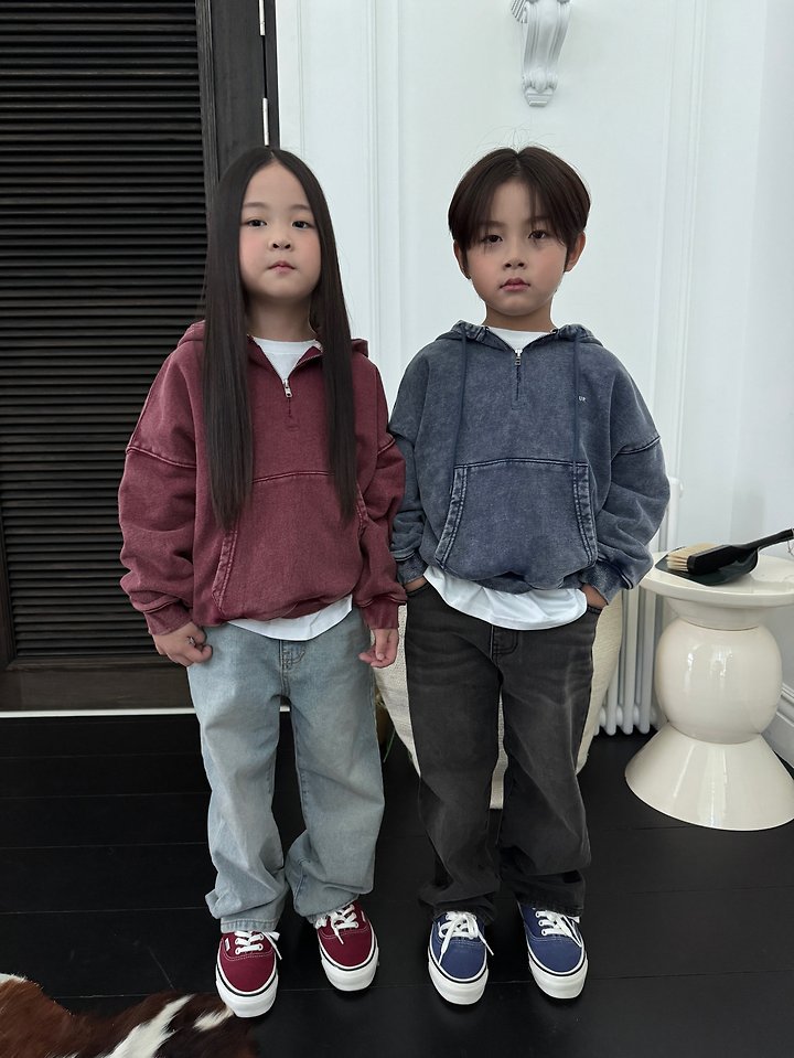 Our - Korean Children Fashion - #magicofchildhood - Stone Half Hooded Zip-up - 9