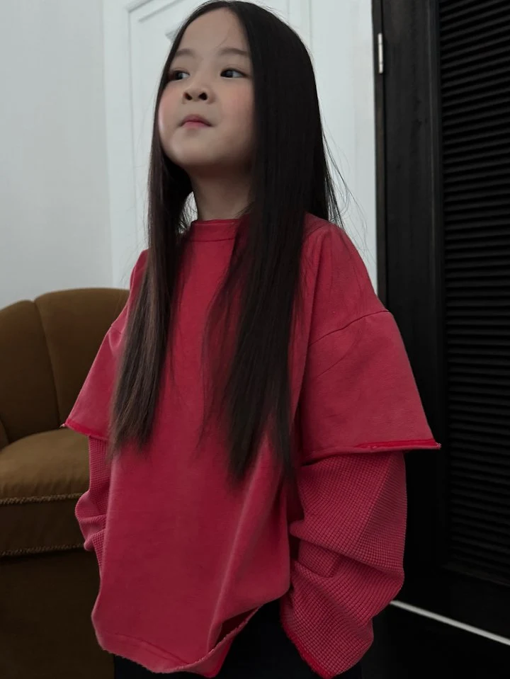 Our - Korean Children Fashion - #prettylittlegirls - Waffle Layered Tee - 10