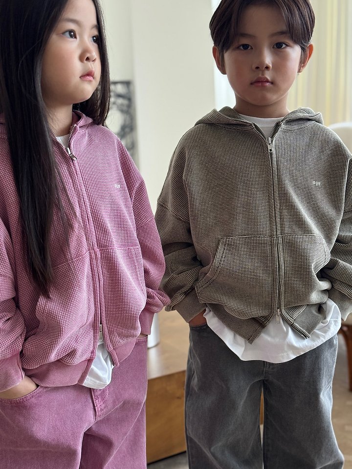 Our - Korean Children Fashion - #prettylittlegirls - Waffle Washed Hooded Zip-up - 9