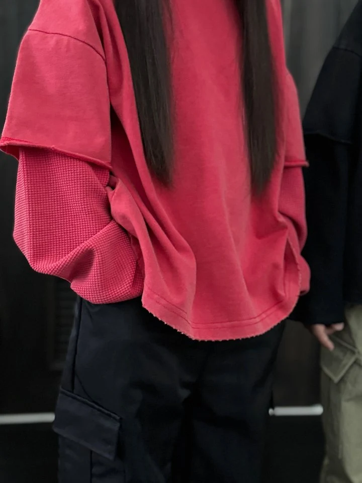 Our - Korean Children Fashion - #todddlerfashion - Waffle Layered Tee - 11
