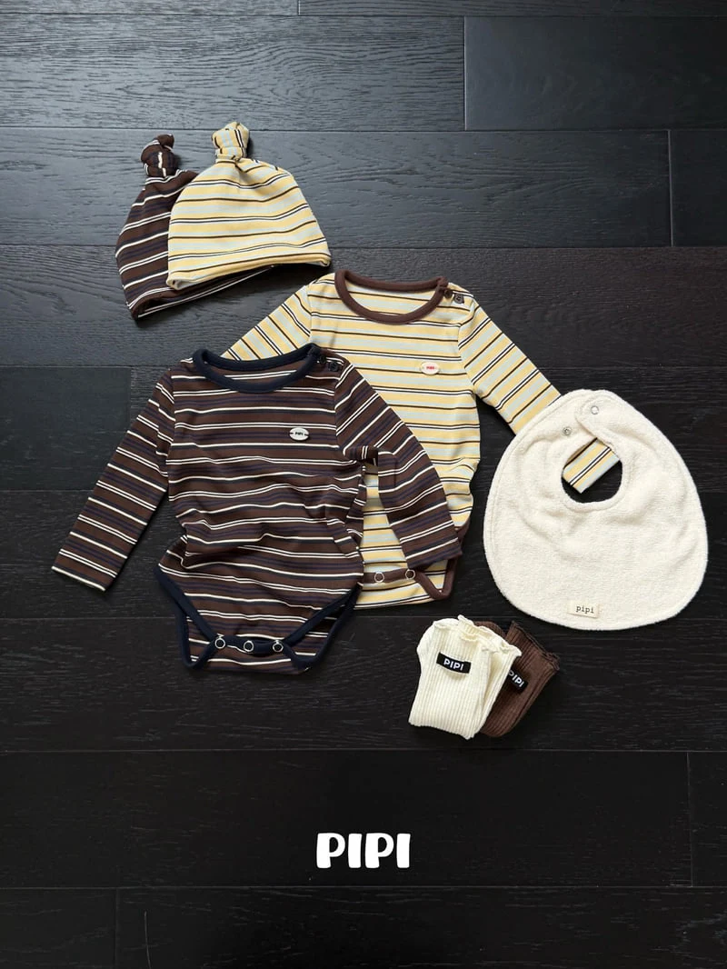 Pipi - Korean Baby Fashion - #babyboutique - Striped Romper Set - 3