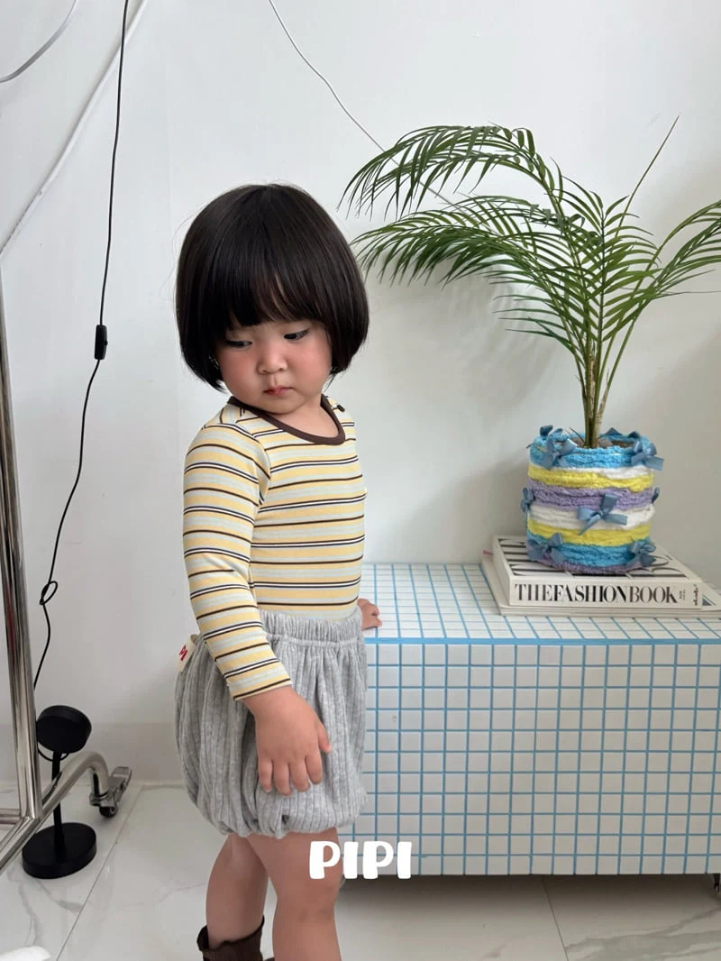 Pipi - Korean Baby Fashion - #babyootd - Striped Romper Set - 11