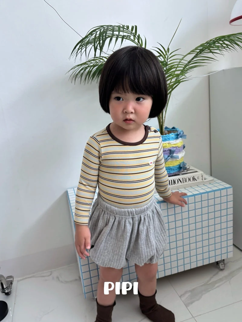 Pipi - Korean Baby Fashion - #babyoutfit - Striped Romper Set - 12