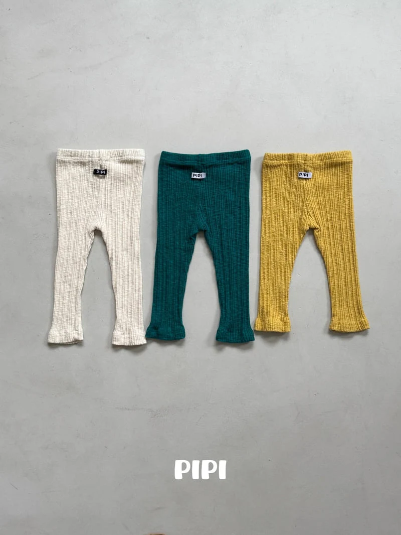 Pipi - Korean Children Fashion - #kidsshorts - Color Ribbed Leggings