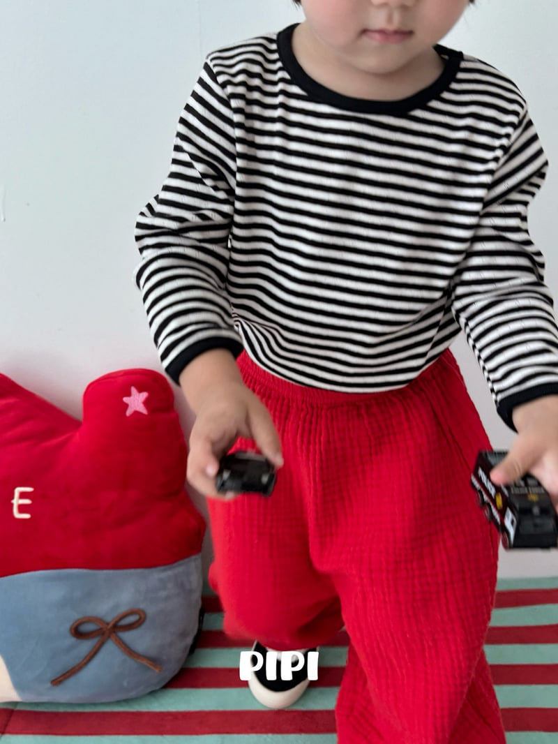 Pipi - Korean Children Fashion - #kidsstore - Striped Binding Tee - 9
