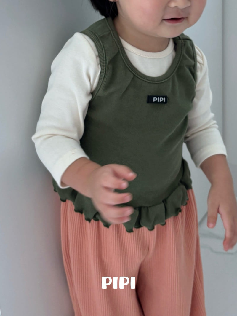 Pipi - Korean Children Fashion - #magicofchildhood - Color Frill Sleeveless - 6