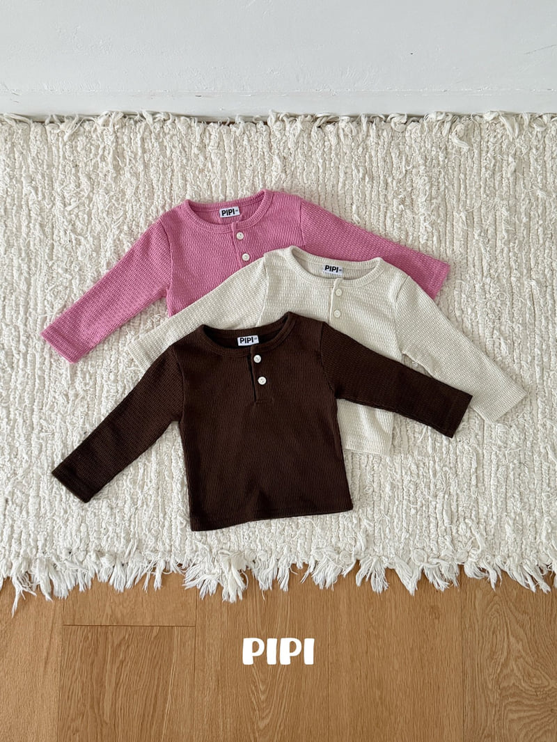 Pipi - Korean Children Fashion - #toddlerclothing - Kitsch Button Tee - 4