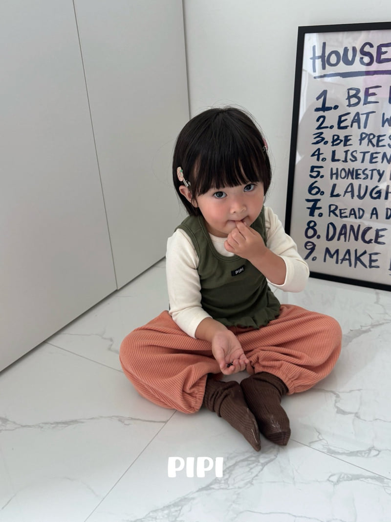Pipi - Korean Children Fashion - #todddlerfashion - Color Frill Sleeveless - 9