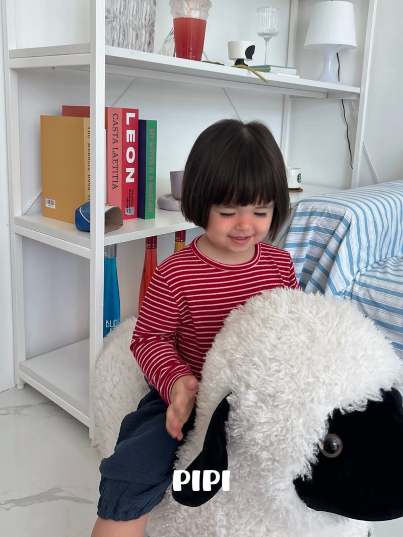 Pipi - Korean Children Fashion - #todddlerfashion - Pipi Striped Tee - 6