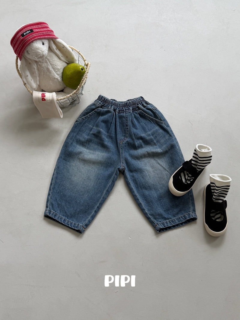 Pipi - Korean Children Fashion - #todddlerfashion - Banding Denim Pants - 3