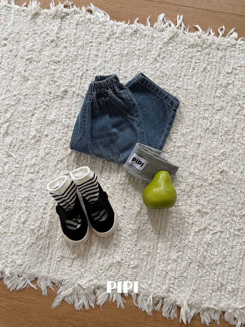 Pipi - Korean Children Fashion - #todddlerfashion - Banding Denim Pants - 4