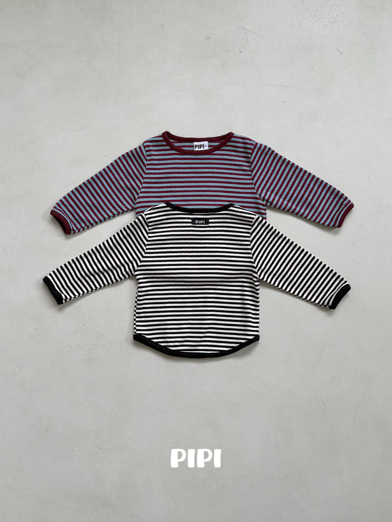 Pipi - Korean Children Fashion - #toddlerclothing - Striped Binding Tee