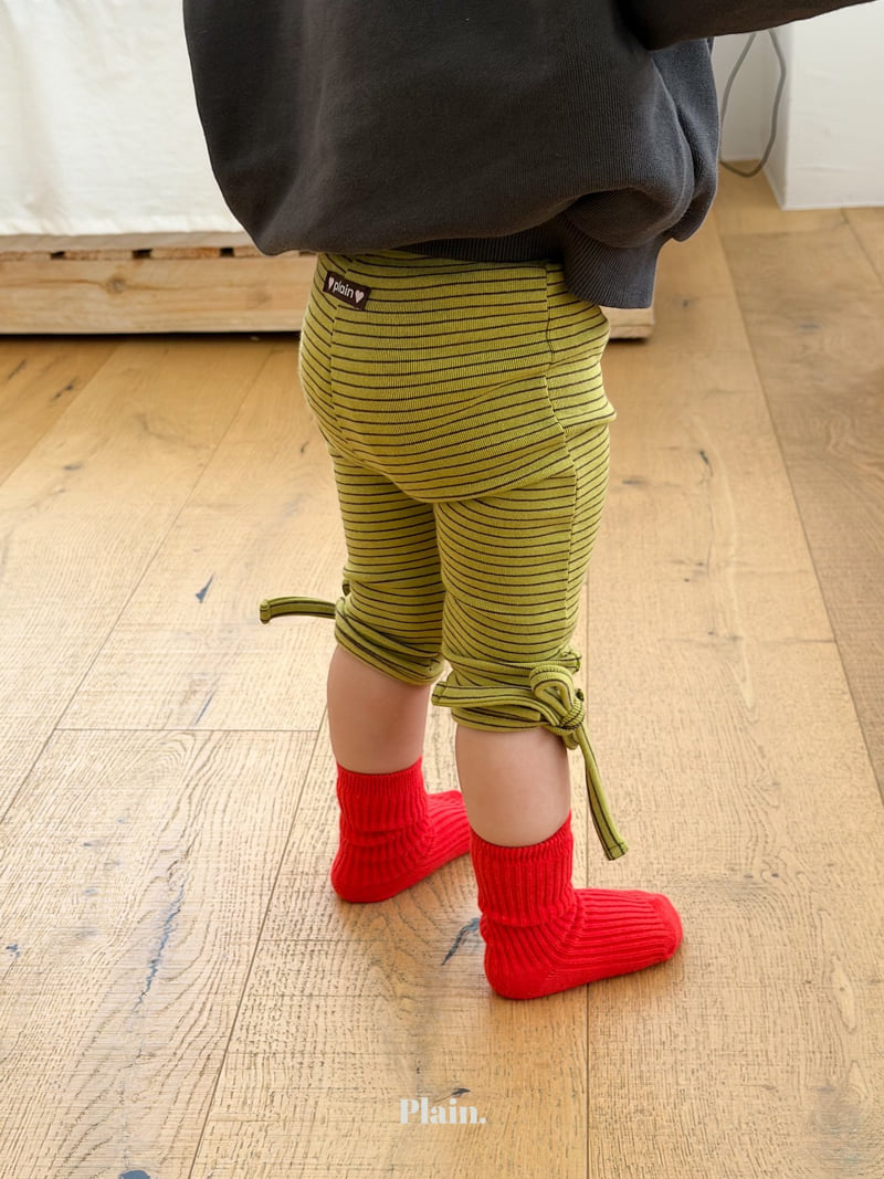 Plain - Korean Children Fashion - #Kfashion4kids - Stripe Bonnie Leggings - 9