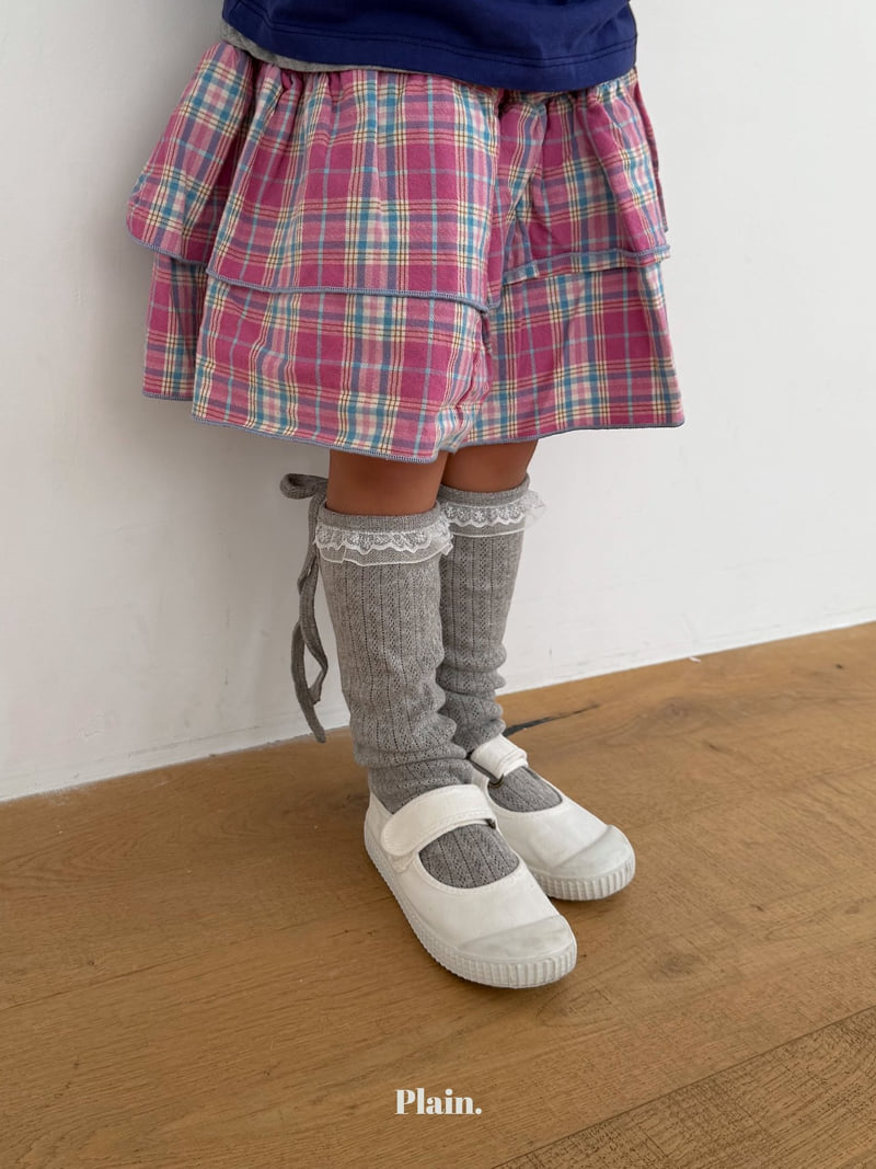 Plain - Korean Children Fashion - #littlefashionista - Check Cancan Skirt - 9