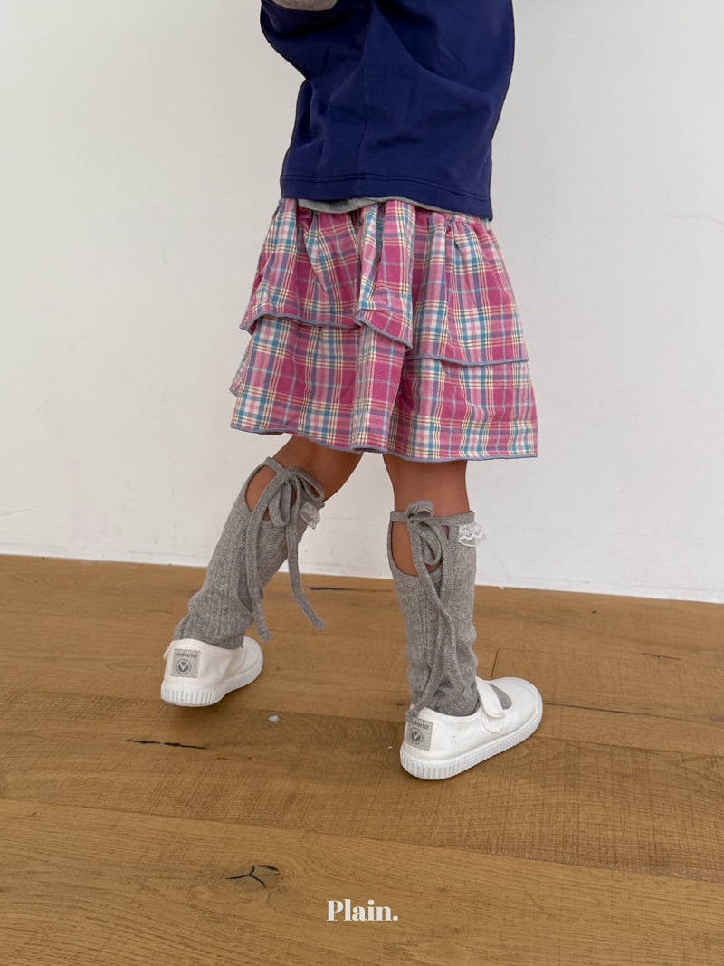 Plain - Korean Children Fashion - #minifashionista - Check Cancan Skirt - 11