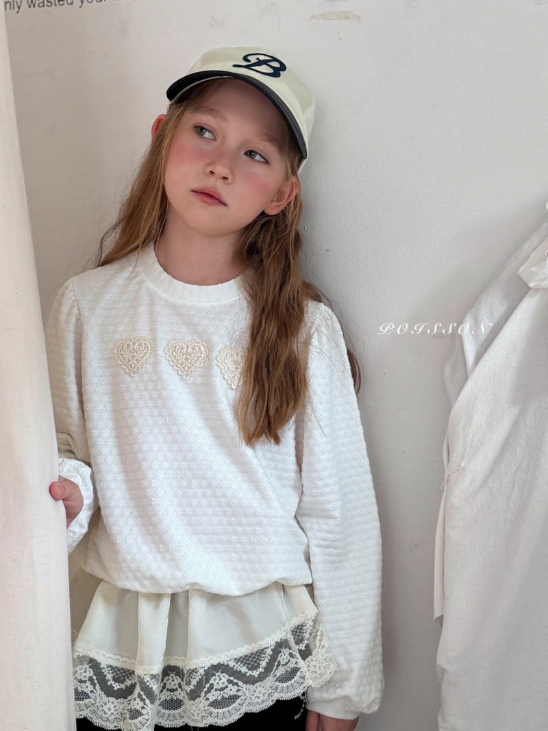 Poisson - Korean Children Fashion - #Kfashion4kids - Heart Applique Sweatshirt - 12