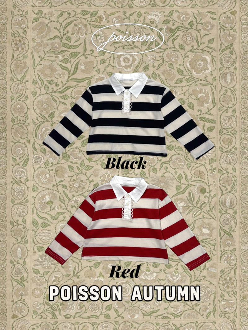 Poisson - Korean Children Fashion - #childofig - Stripe Collar Tee