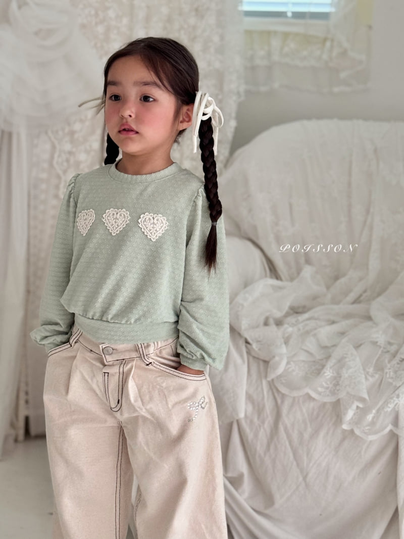Poisson - Korean Children Fashion - #childrensboutique - Heart Applique Sweatshirt - 5