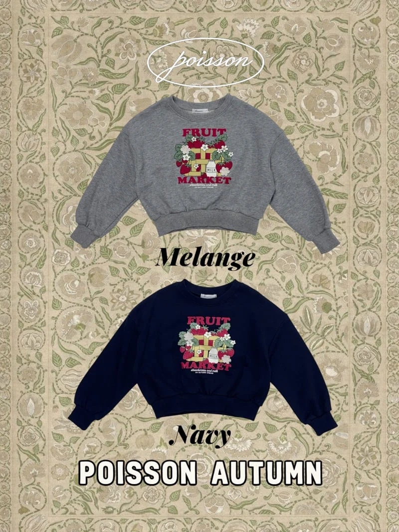 Poisson - Korean Children Fashion - #designkidswear - Blue Market Sweatshirt