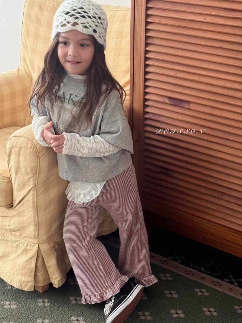 Poisson - Korean Children Fashion - #discoveringself - Frill Stripe Pants - 8