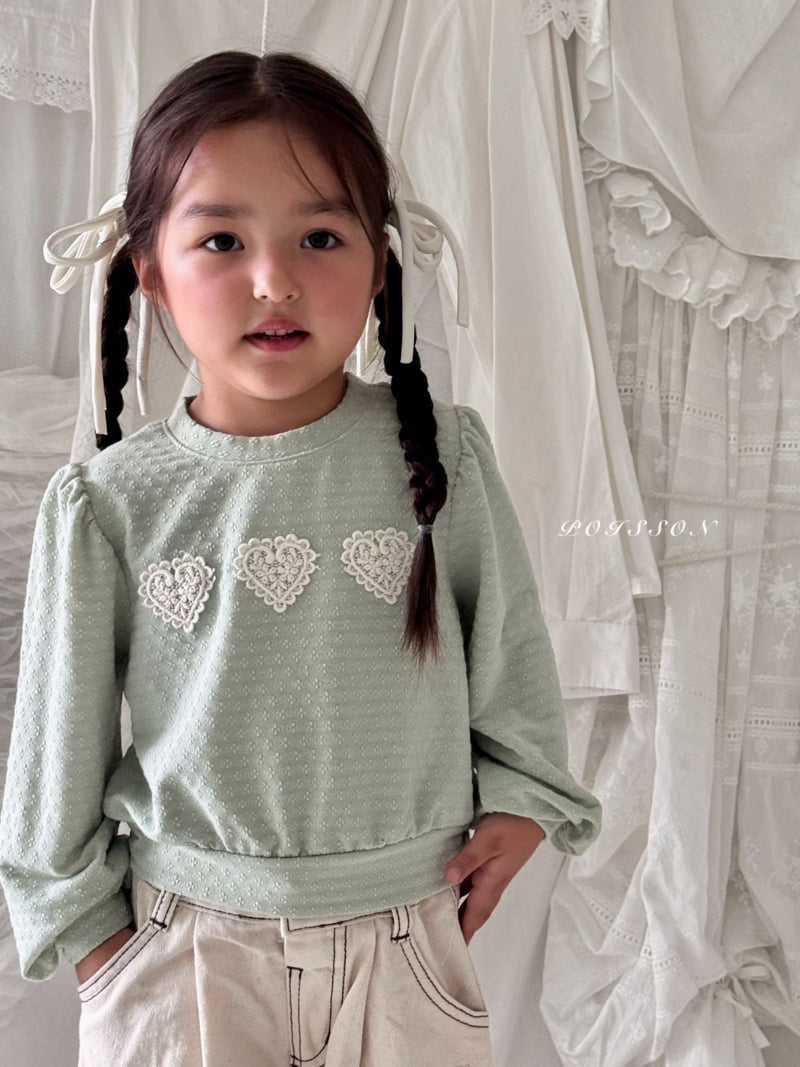 Poisson - Korean Children Fashion - #fashionkids - Heart Applique Sweatshirt - 8