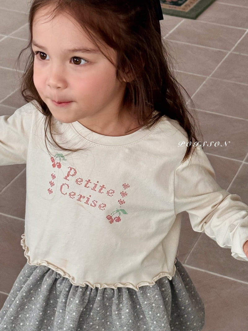 Poisson - Korean Children Fashion - #kidsshorts - Petit Cherry Tee - 3