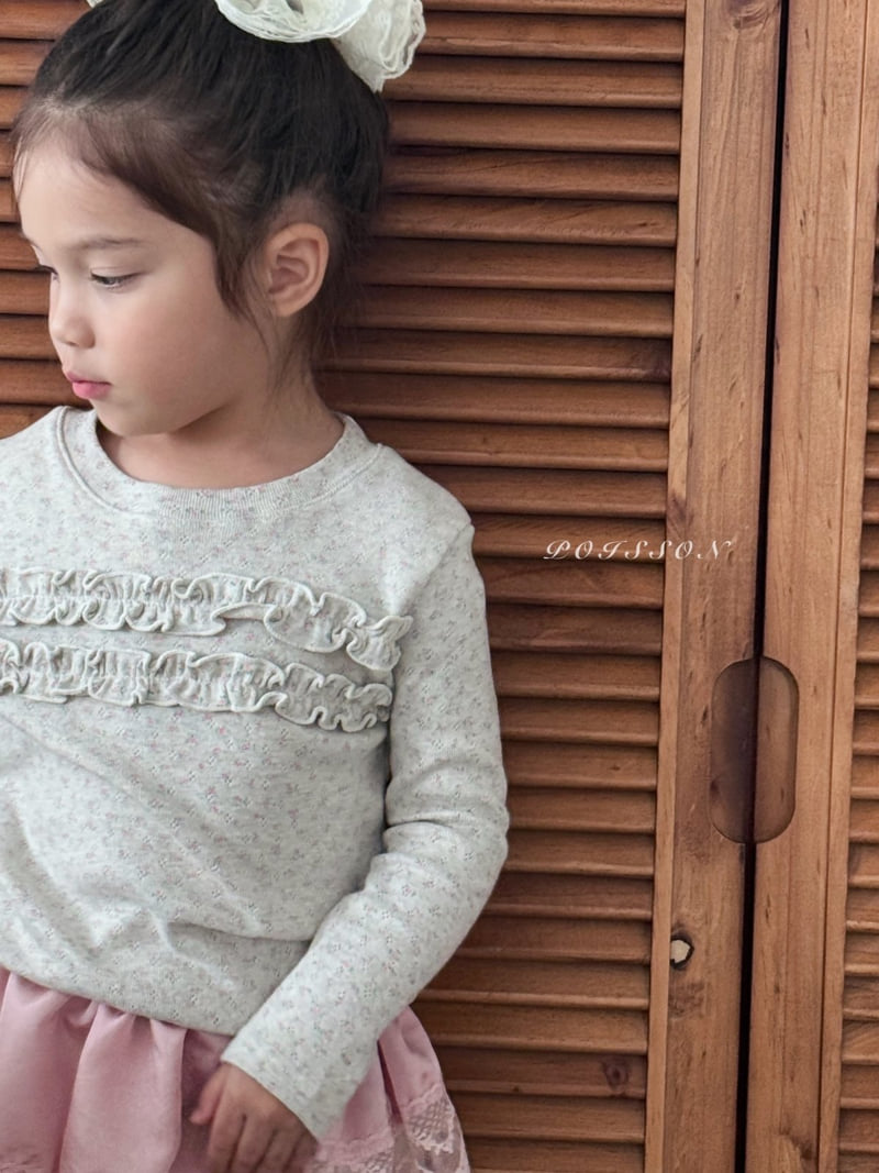 Poisson - Korean Children Fashion - #kidsstore - Eyelet Frill Tee - 8