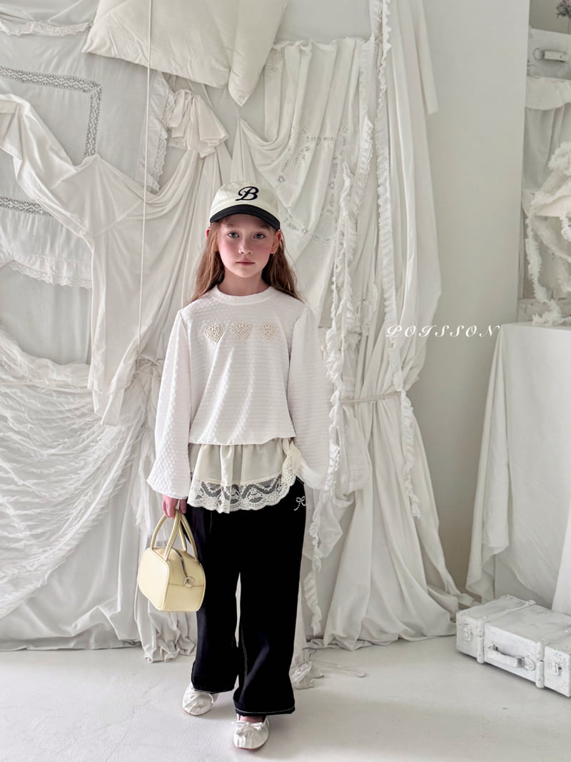 Poisson - Korean Children Fashion - #kidzfashiontrend - Heart Applique Sweatshirt - 11