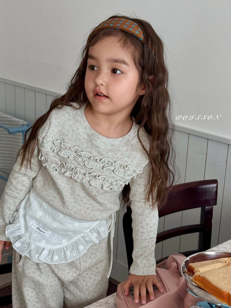 Poisson - Korean Children Fashion - #kidzfashiontrend - Eyelet Frill Tee - 9