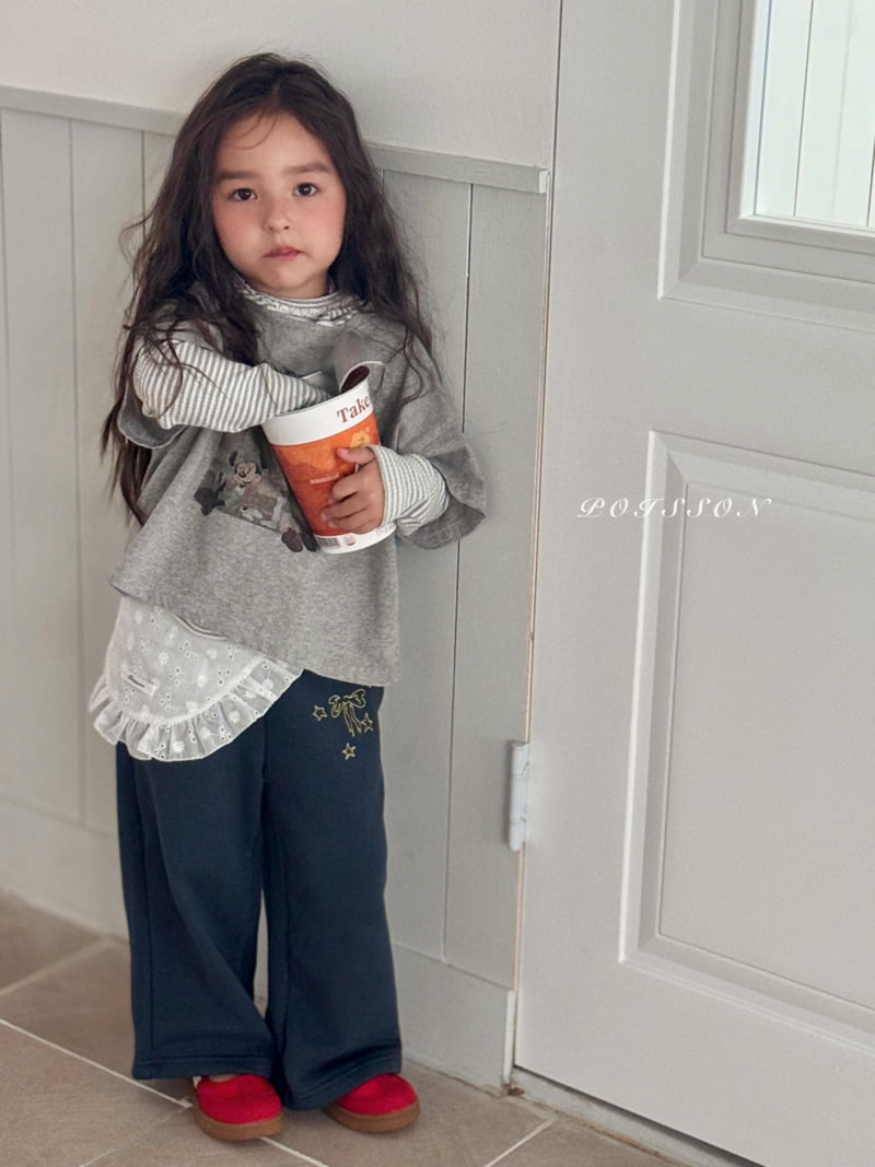 Poisson - Korean Children Fashion - #kidzfashiontrend - Ribbon Embroidery Pants - 5