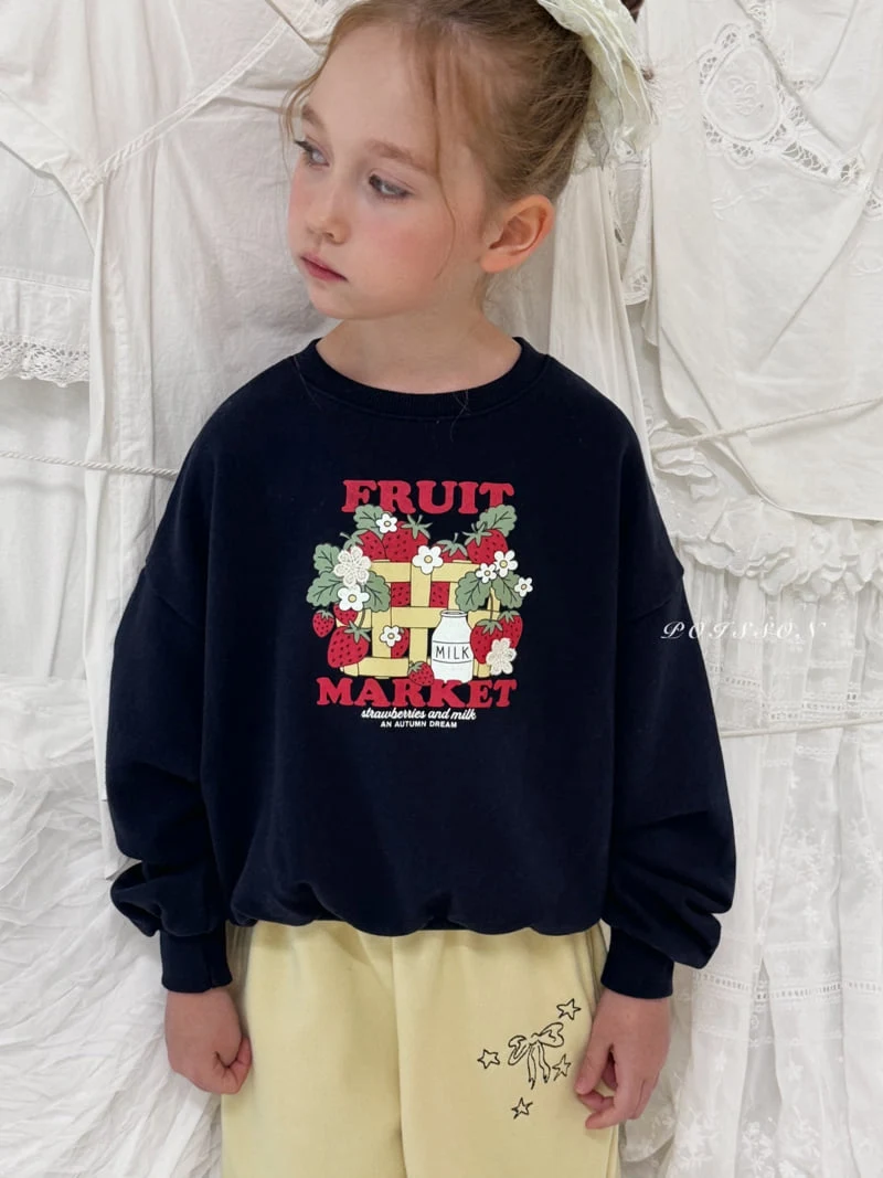 Poisson - Korean Children Fashion - #littlefashionista - Blue Market Sweatshirt - 8