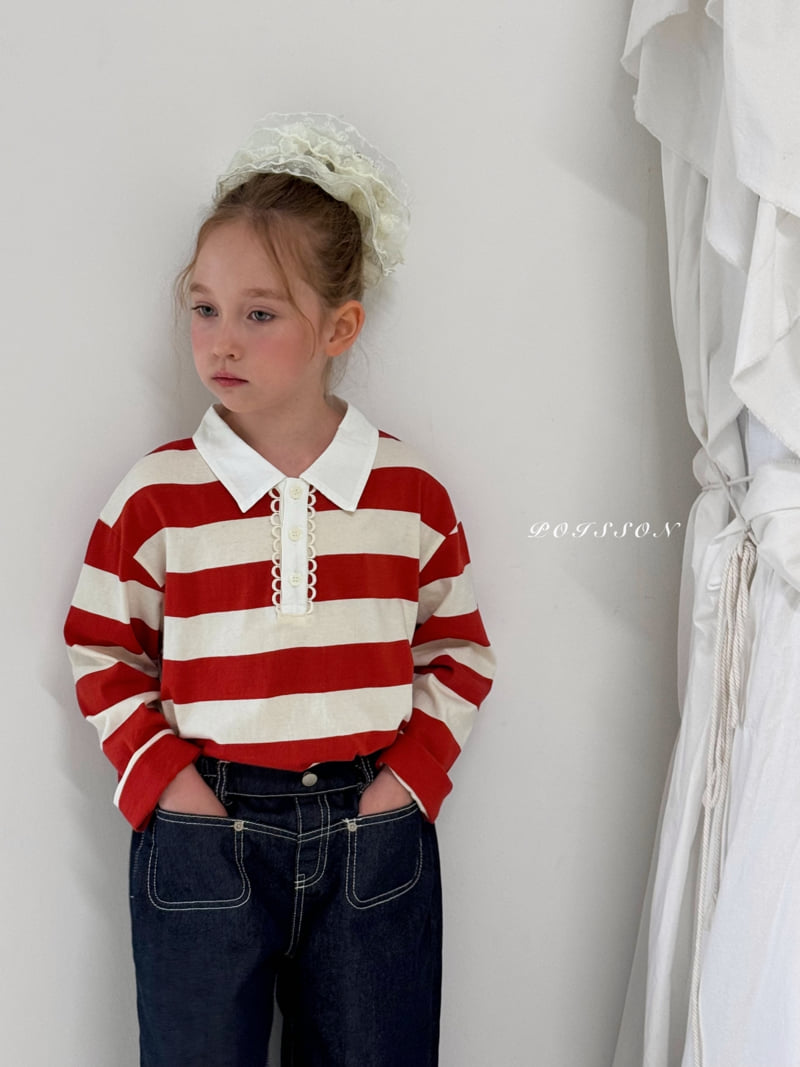 Poisson - Korean Children Fashion - #littlefashionista - Stripe Collar Tee - 11