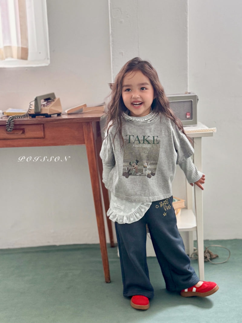 Poisson - Korean Children Fashion - #littlefashionista - Ribbon Embroidery Pants - 7