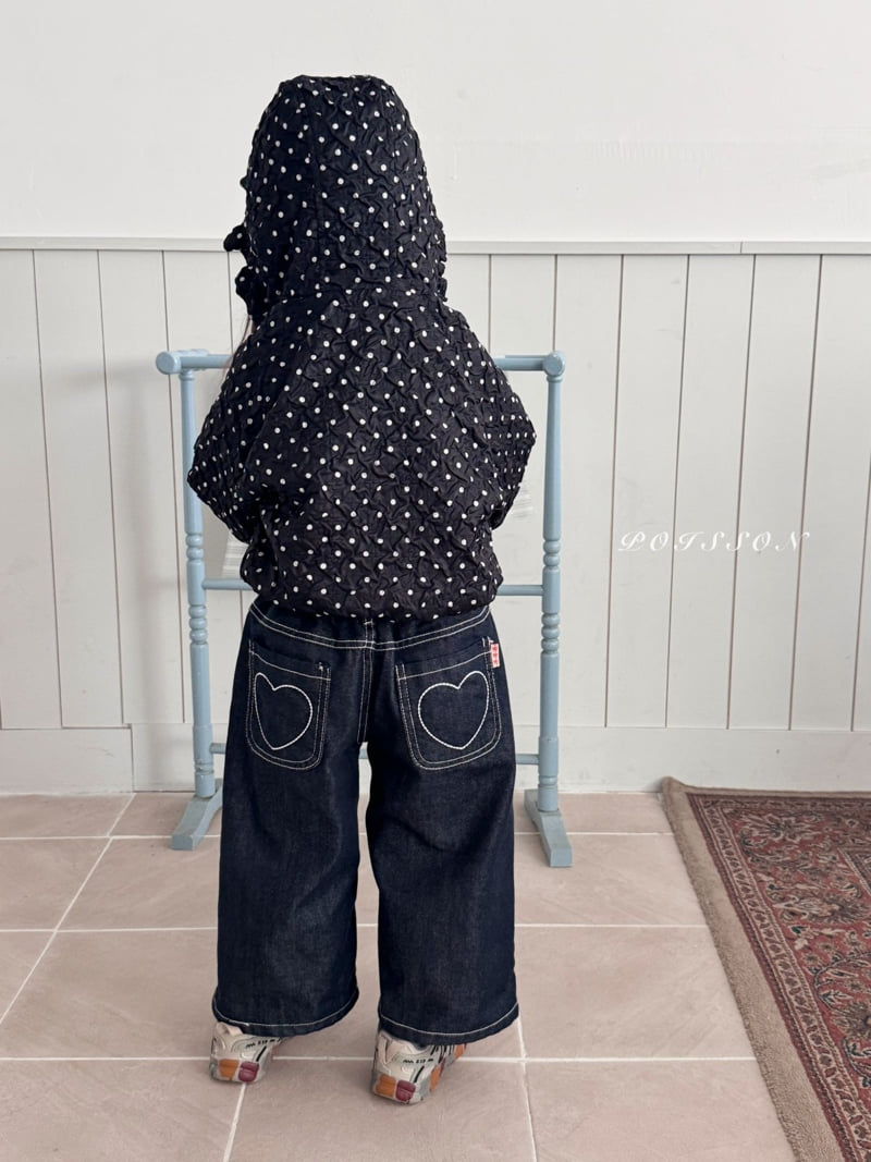 Poisson - Korean Children Fashion - #magicofchildhood - Heart Denim Pants - 11