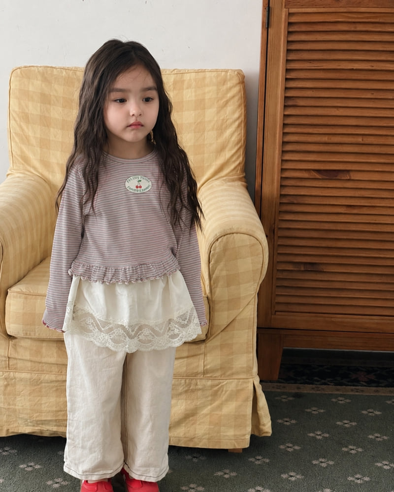 Poisson - Korean Children Fashion - #stylishchildhood - Ribbon Stone Pants - 8