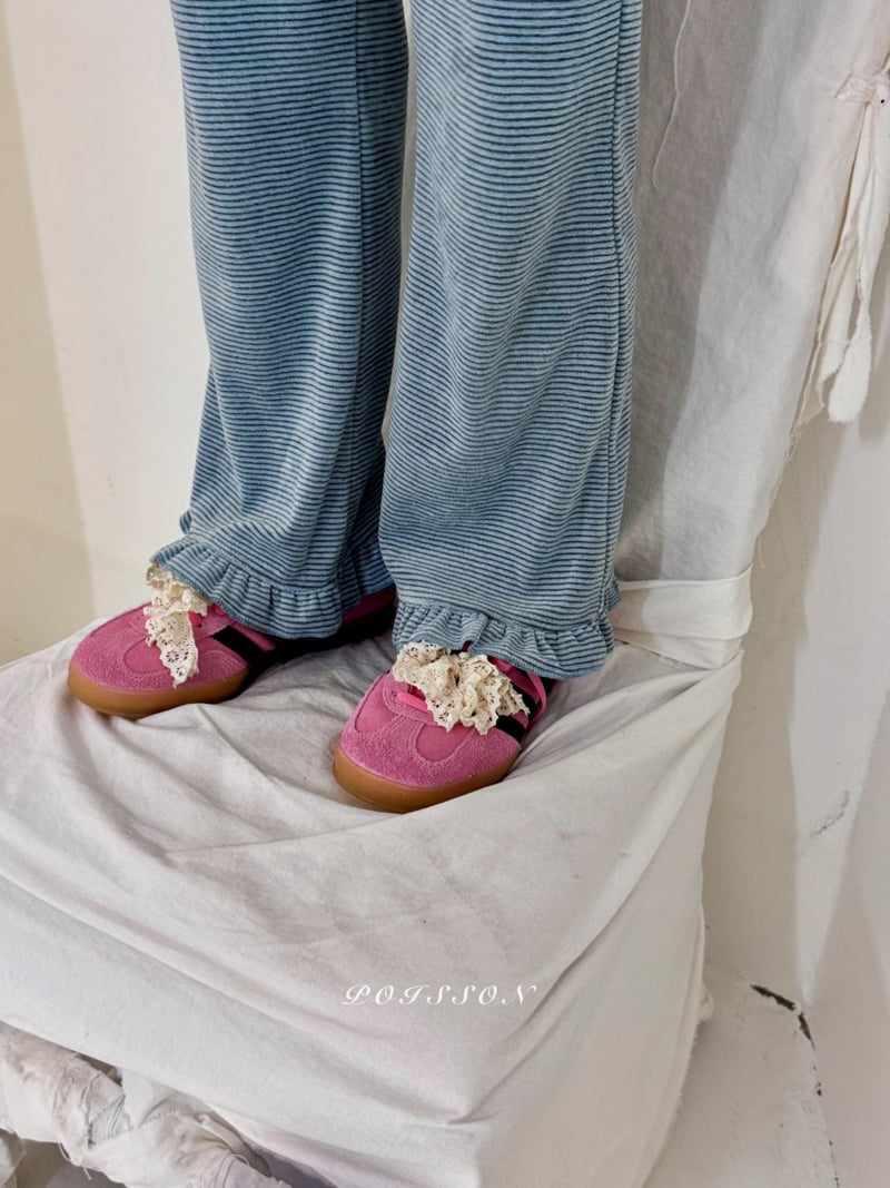 Poisson - Korean Children Fashion - #toddlerclothing - Frill Stripe Pants - 4