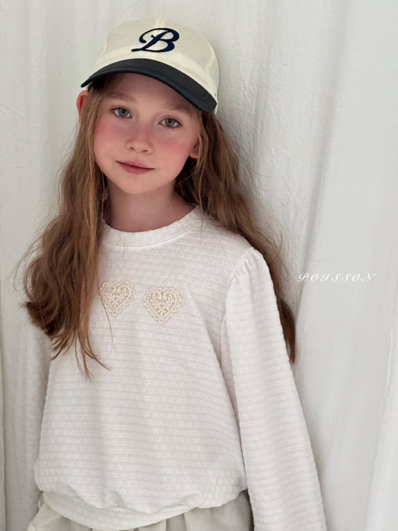 Poisson - Korean Children Fashion - #stylishchildhood - Heart Applique Sweatshirt - 3