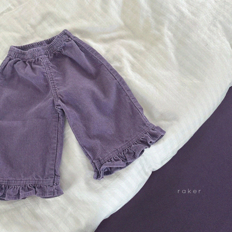 Raker - Korean Children Fashion - #childofig - Lovely Corduroy Frill Pants - 2