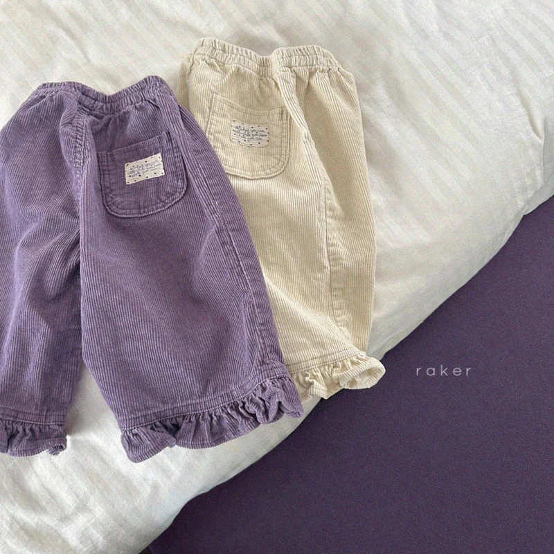 Raker - Korean Children Fashion - #childofig - Lovely Corduroy Frill Pants - 3
