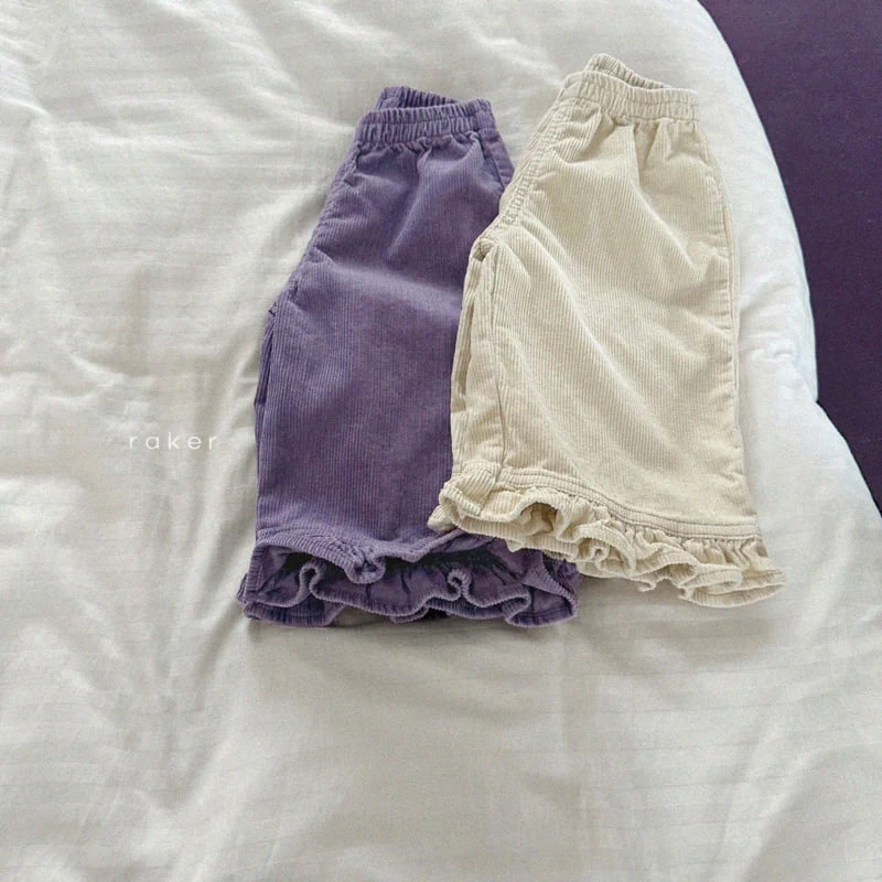 Raker - Korean Children Fashion - #childofig - Lovely Corduroy Frill Pants - 4
