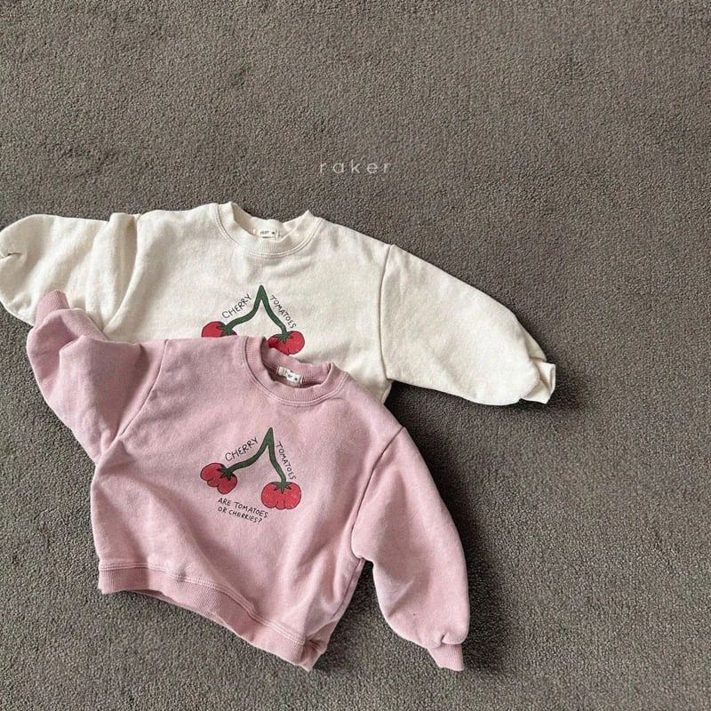 Raker - Korean Children Fashion - #discoveringself - Cherry Tomato Sweatshirt