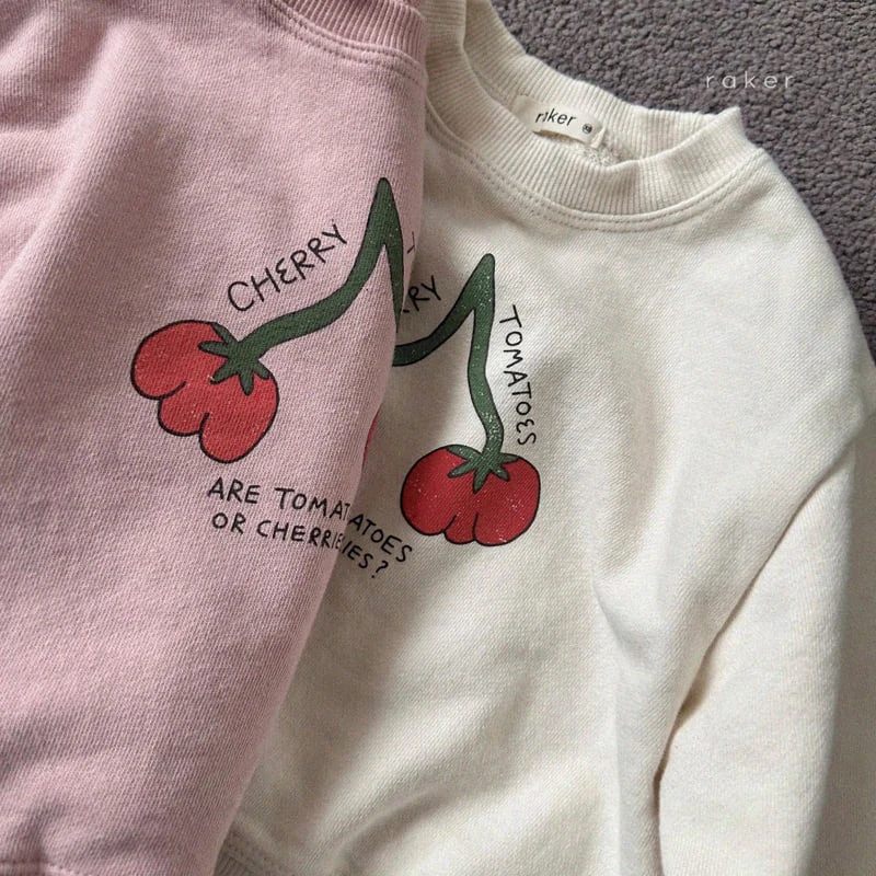 Raker - Korean Children Fashion - #kidsshorts - Cherry Tomato Sweatshirt - 3