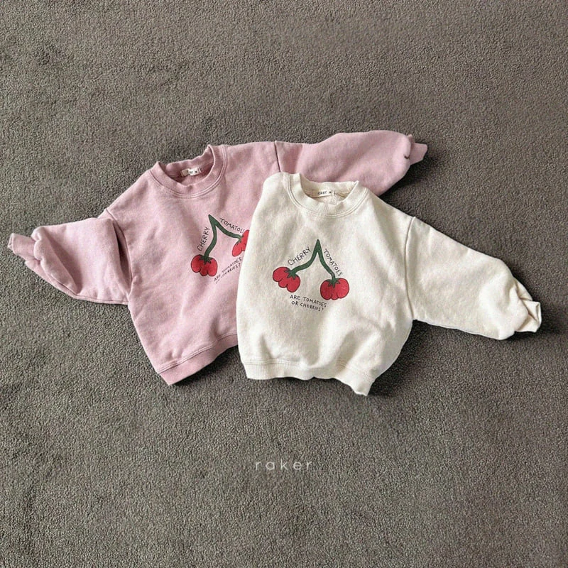 Raker - Korean Children Fashion - #kidsshorts - Cherry Tomato Sweatshirt - 4