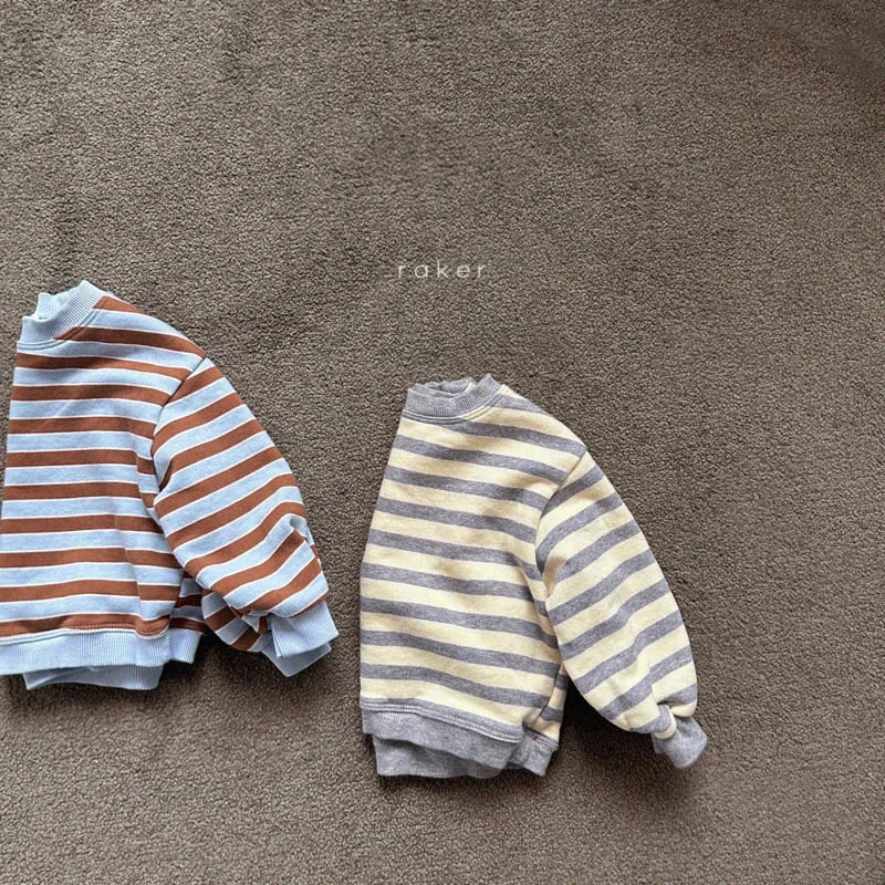 Raker - Korean Children Fashion - #prettylittlegirls - Crayon Striped Sweatshirt