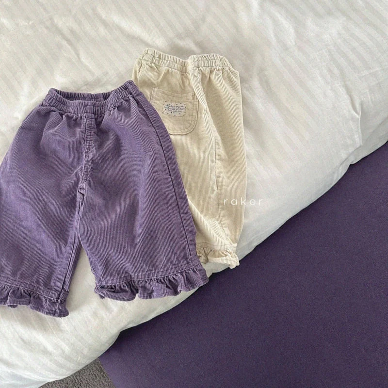 Raker - Korean Children Fashion - #prettylittlegirls - Lovely Corduroy Frill Pants